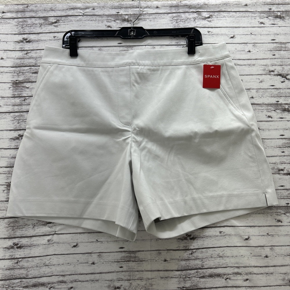 SPANX White Women's Pull-On Stretch Shorts with Side Pockets